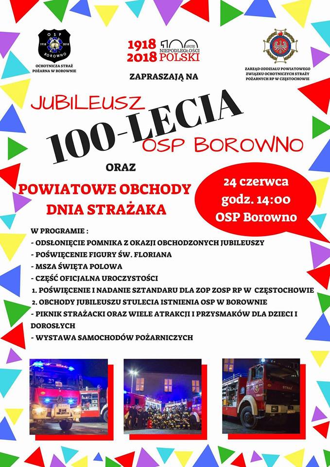 Jubileusz 100-lecia OSP Borowno oraz Powiatowe obchody Dnia Strażaka