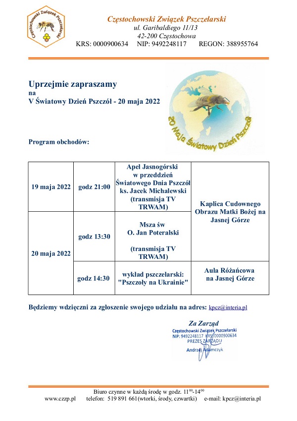 Obchody V Światowego Dnia Pszczół