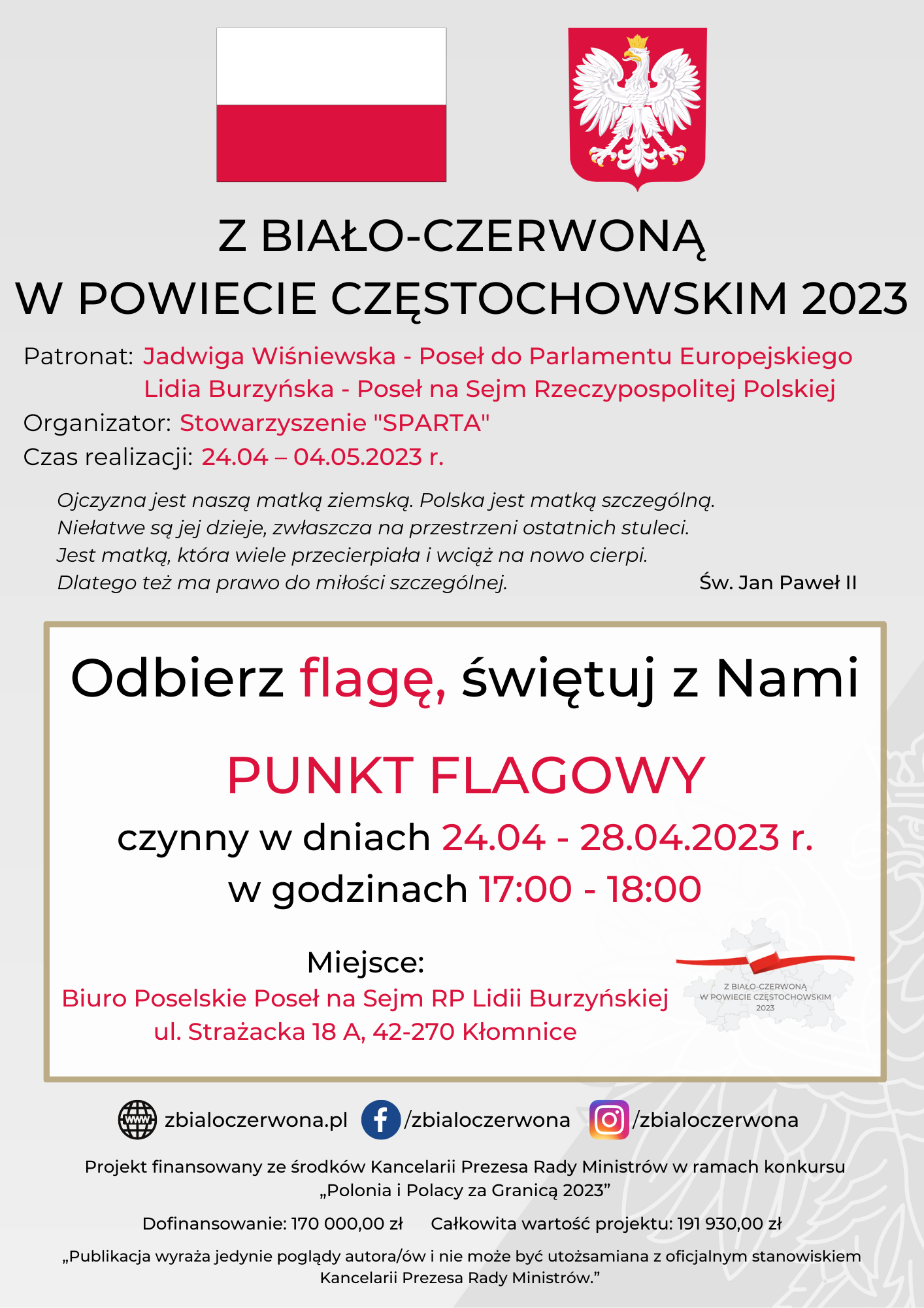 Z BIAŁO-CZERWONĄ W POWIECIE CZĘSTOCHOWSKIM 2023