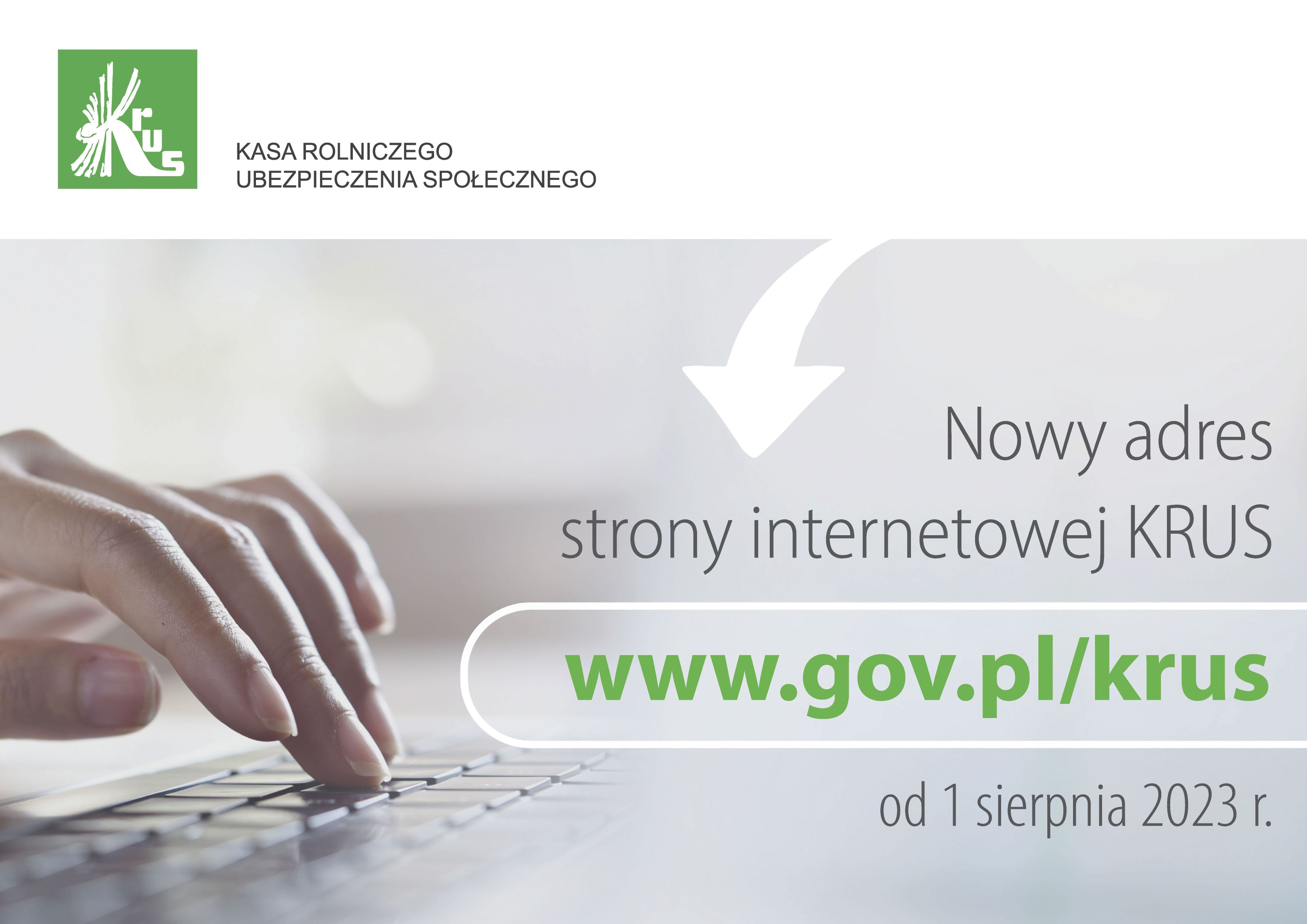 Nowy adres strony KRUS: www.gov.pl/krus