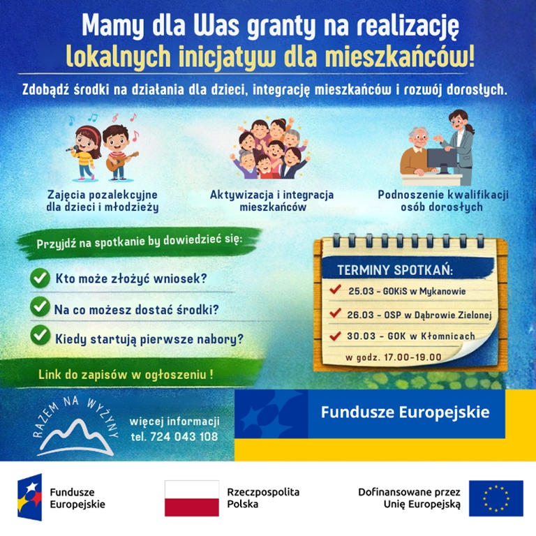 Stowarzyszenie "Razem na wyżyny" zaprasza na spotkania informacyjne