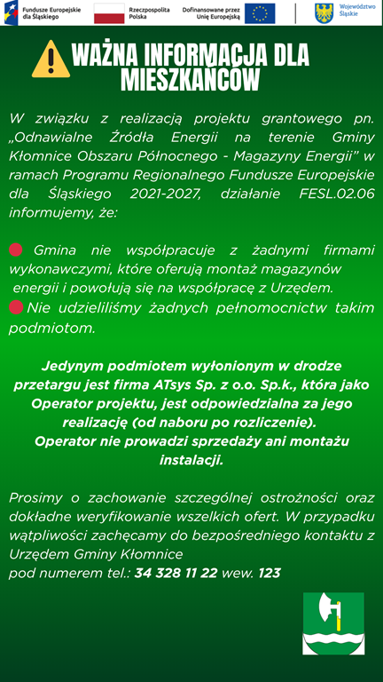 Ważna informacja dla mieszkanców