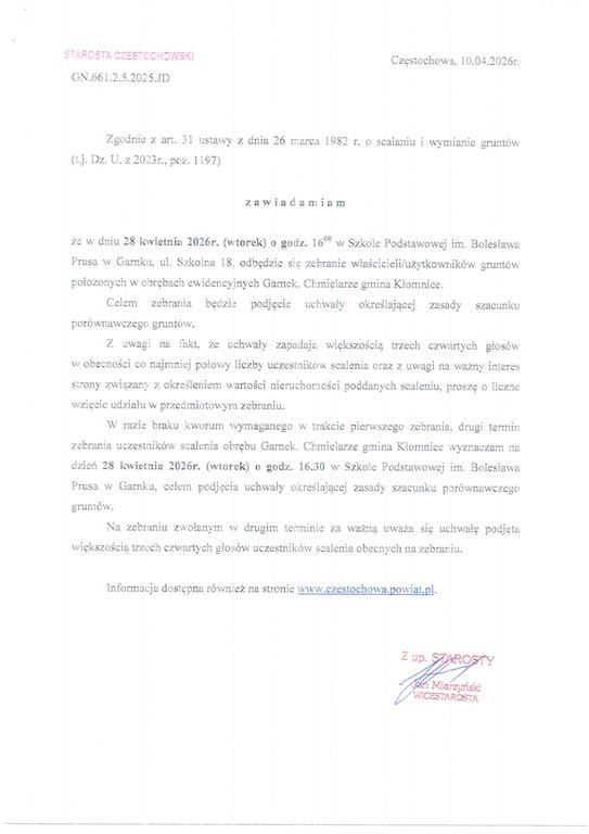 scalenia gruntów obrębu Garnek, Chmielarze