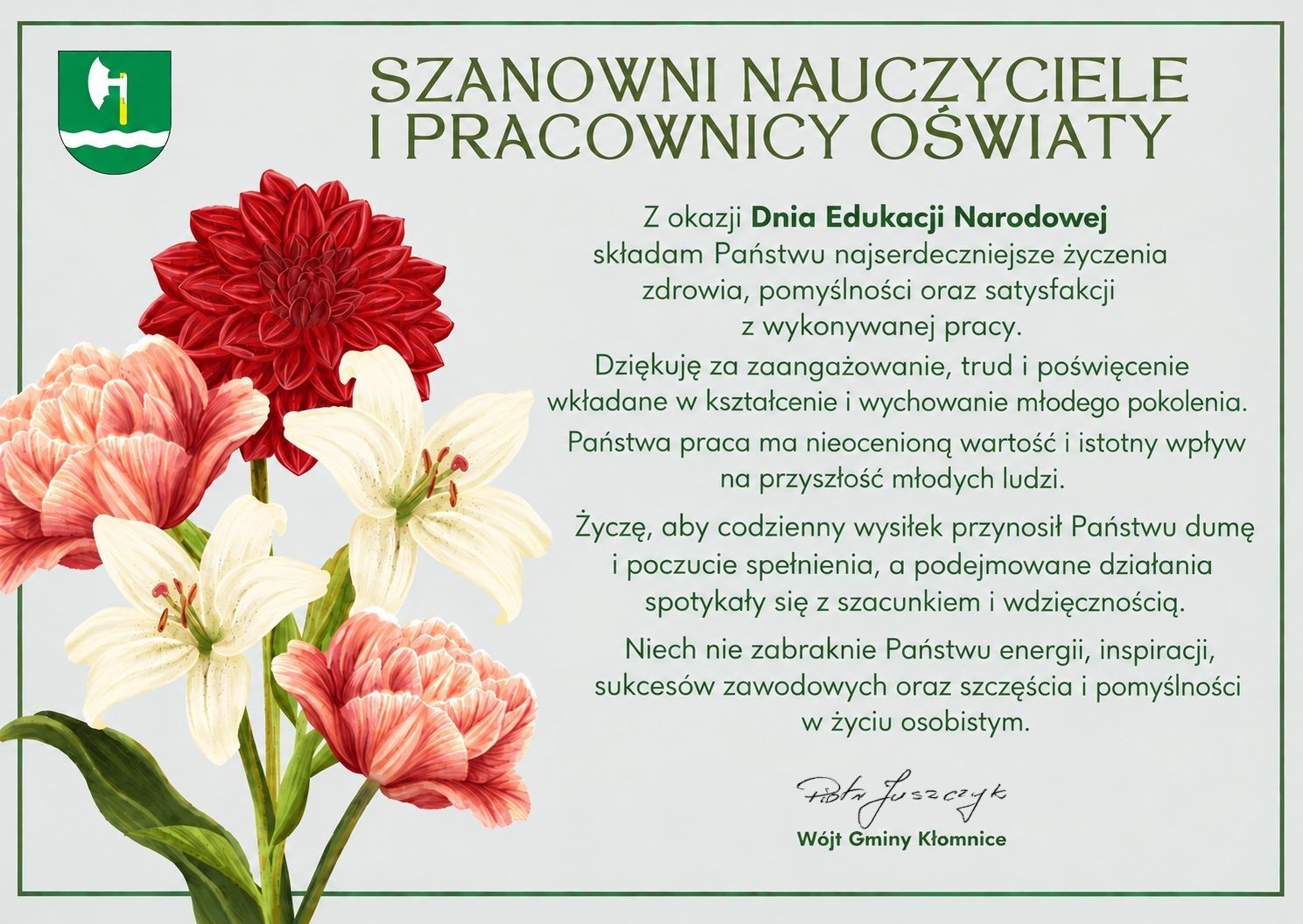 Życzenia dla nauczycieli z okazji Dnia Edukacji Narodowej